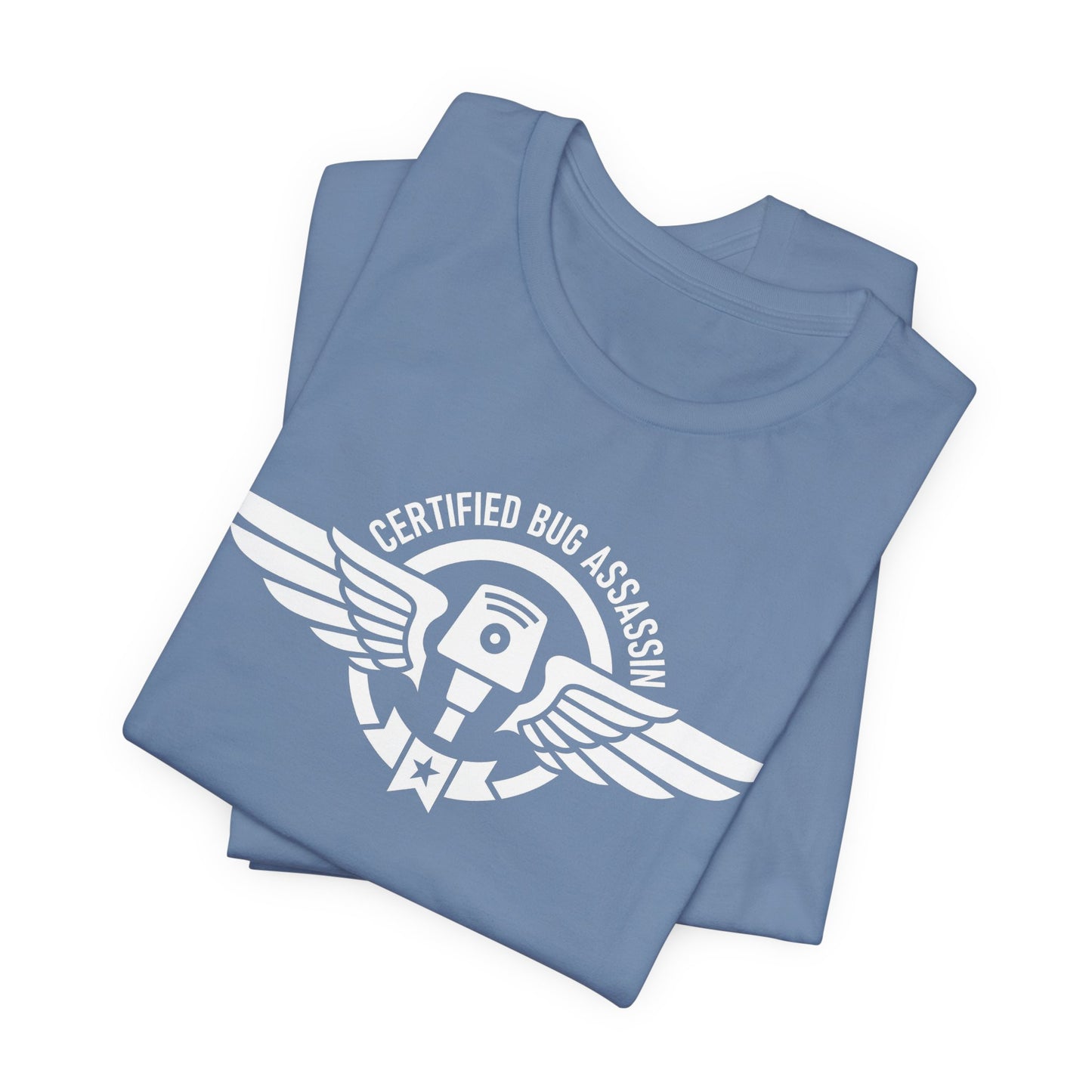 Certified Bug Assassin - Funny Pest Control Military Style Graphic Tee