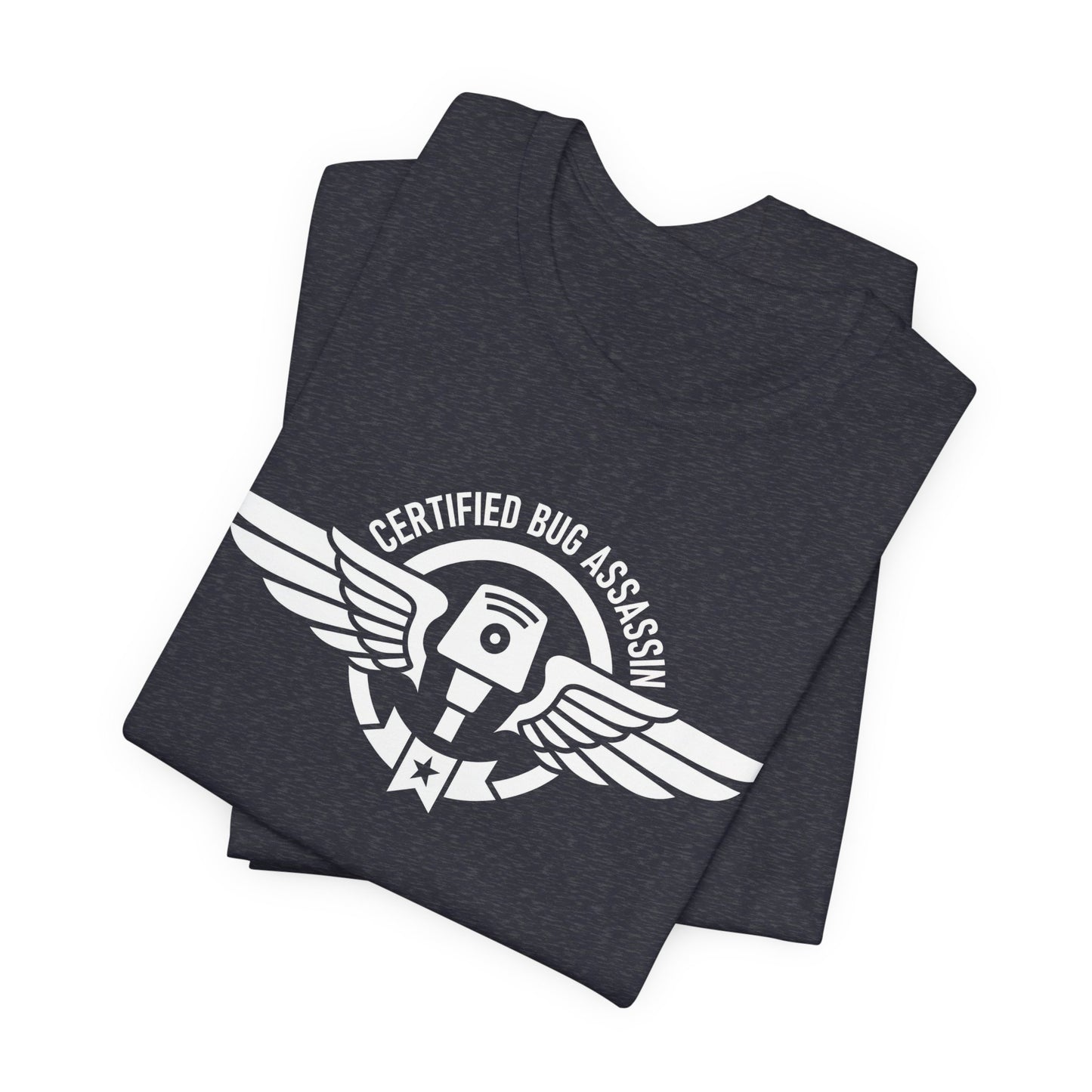 Certified Bug Assassin - Funny Pest Control Military Style Graphic Tee