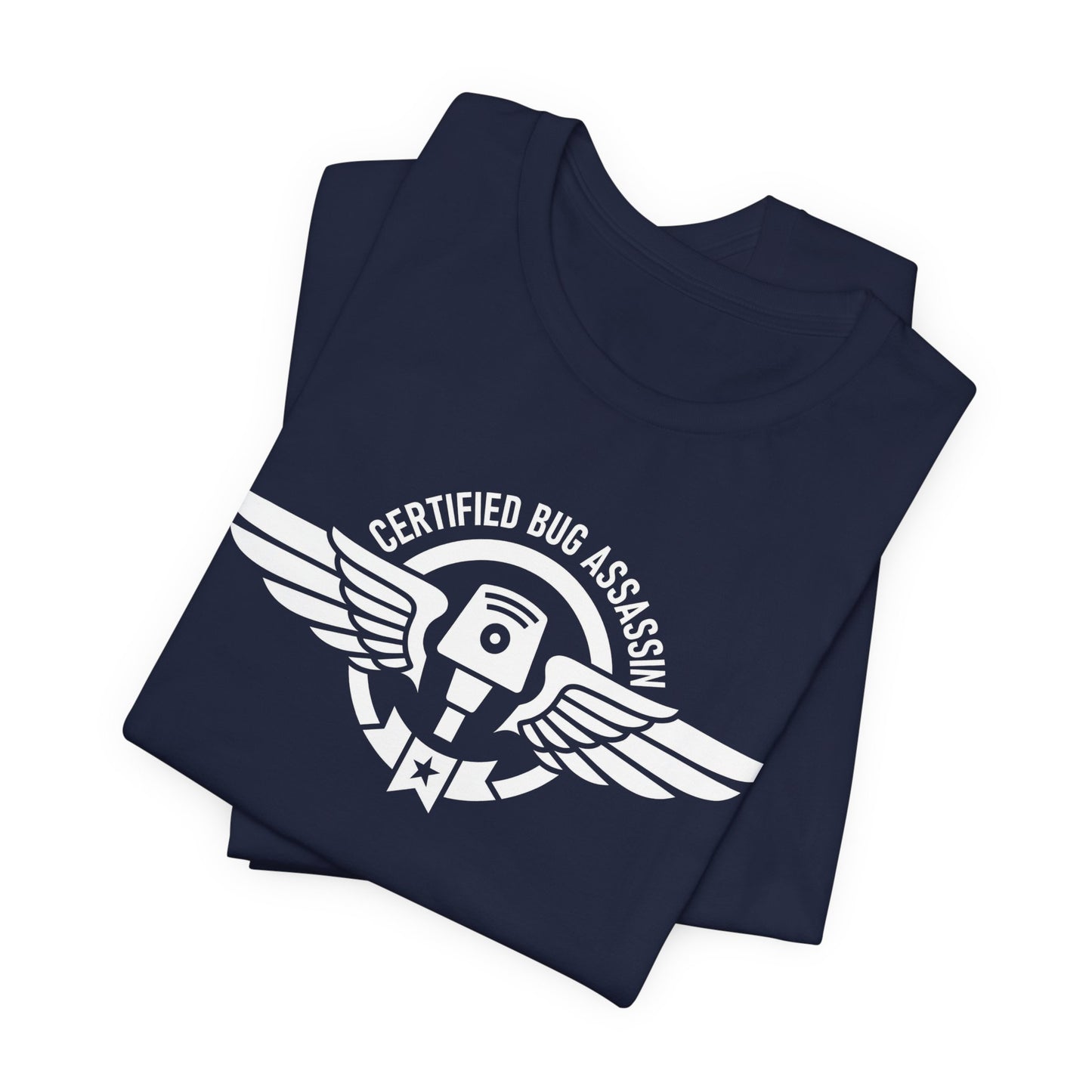 Certified Bug Assassin - Funny Pest Control Military Style Graphic Tee