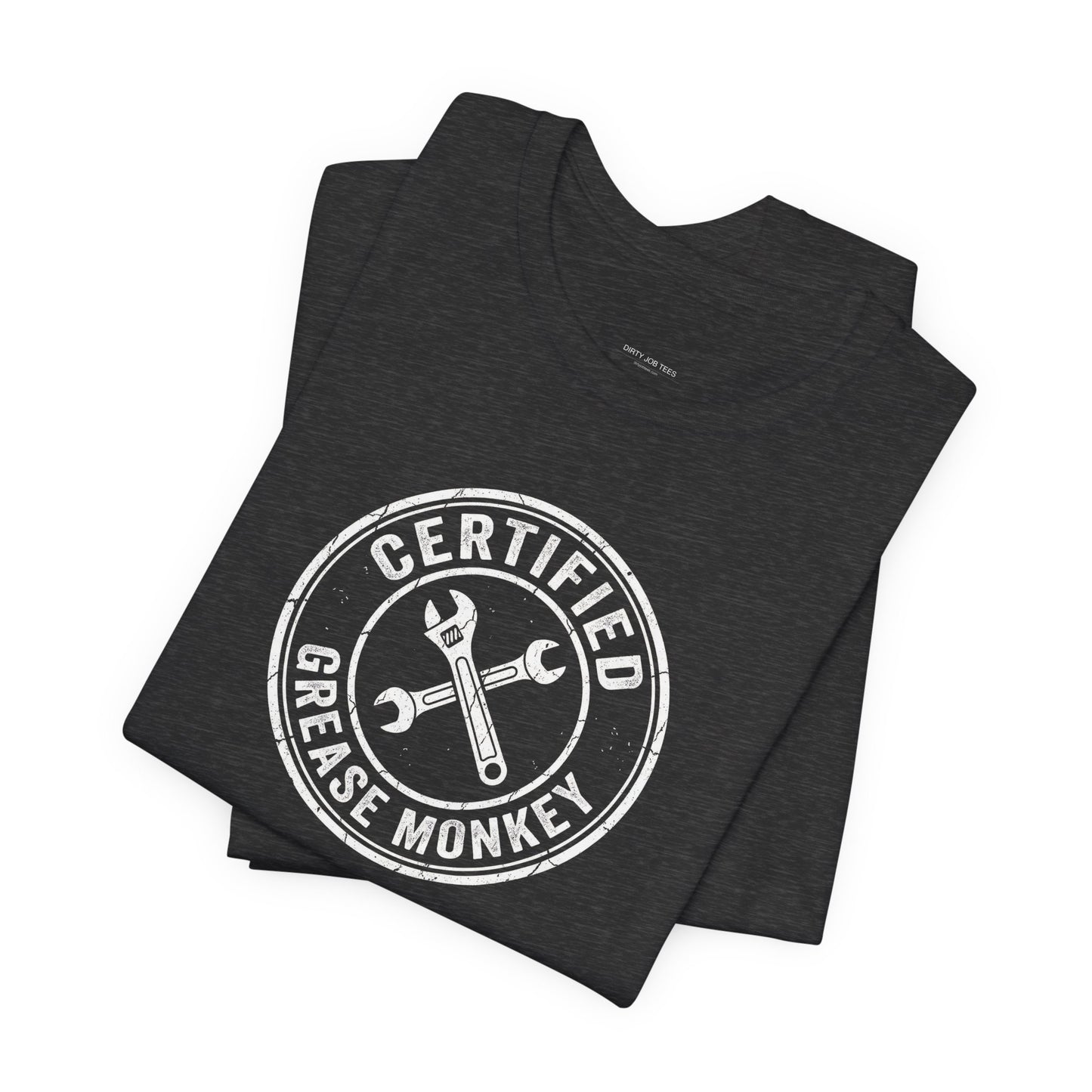 Certified Grease Monkey - Vintage Mechanic Garage Graphic Tee