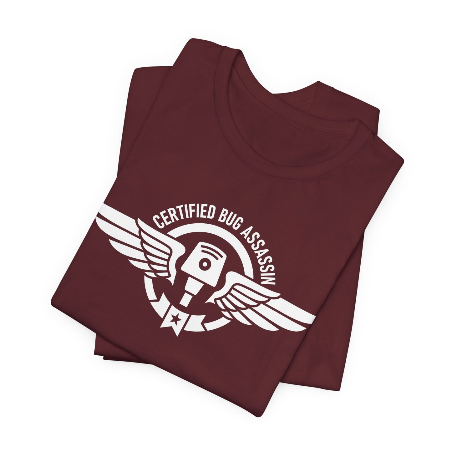 Certified Bug Assassin - Funny Pest Control Military Style Graphic Tee