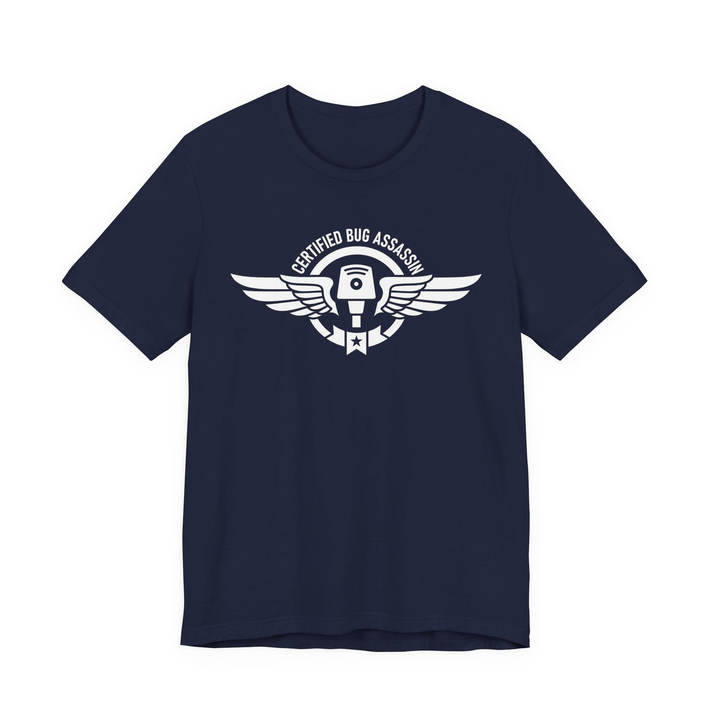 Certified Bug Assassin - Funny Pest Control Military Style Graphic Tee