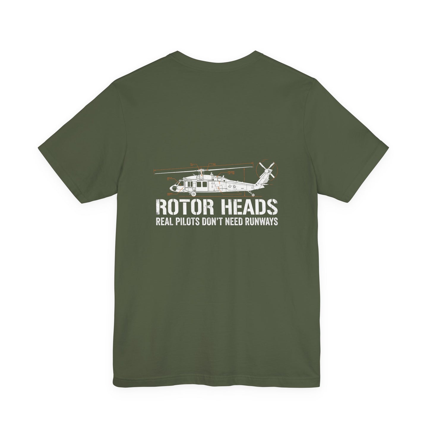 Rotor Heads - Helicopter Pilot Front & Back Graphic Tee