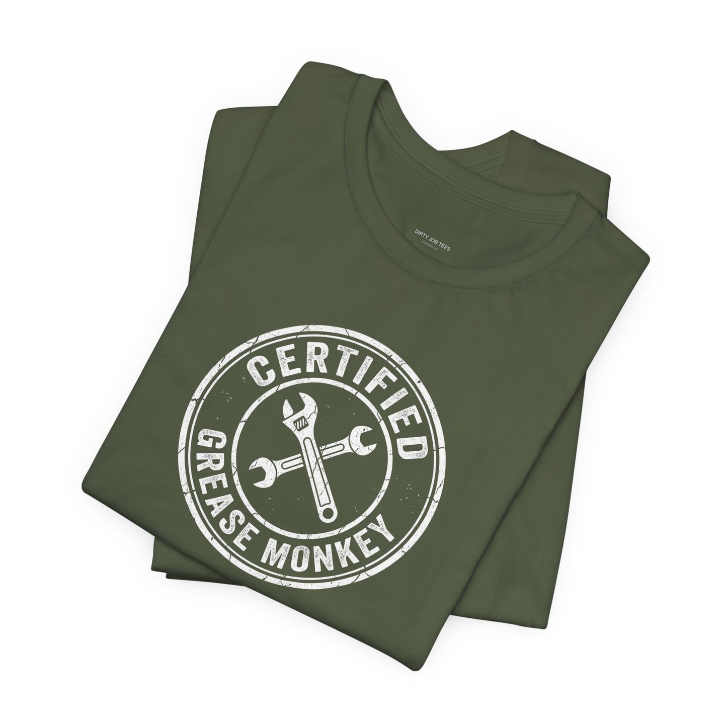 Certified Grease Monkey - Vintage Mechanic Garage Graphic Tee