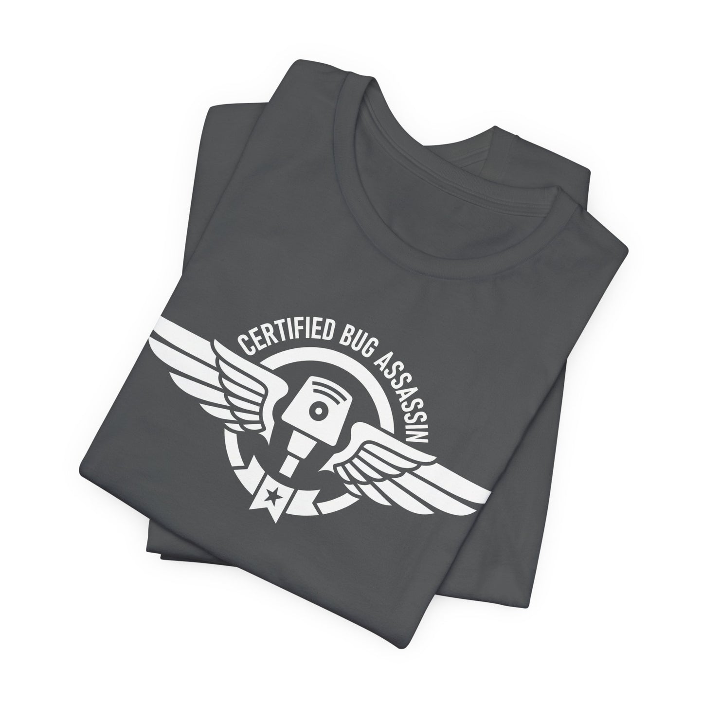 Certified Bug Assassin - Funny Pest Control Military Style Graphic Tee