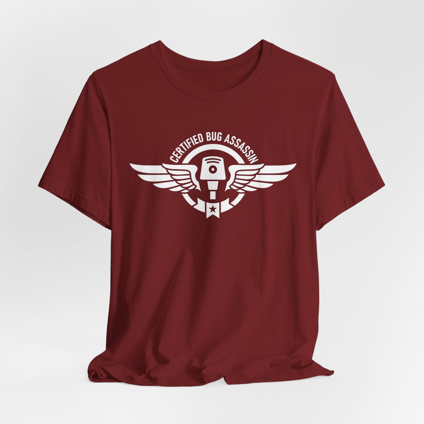 Certified Bug Assassin - Funny Pest Control Military Style Graphic Tee