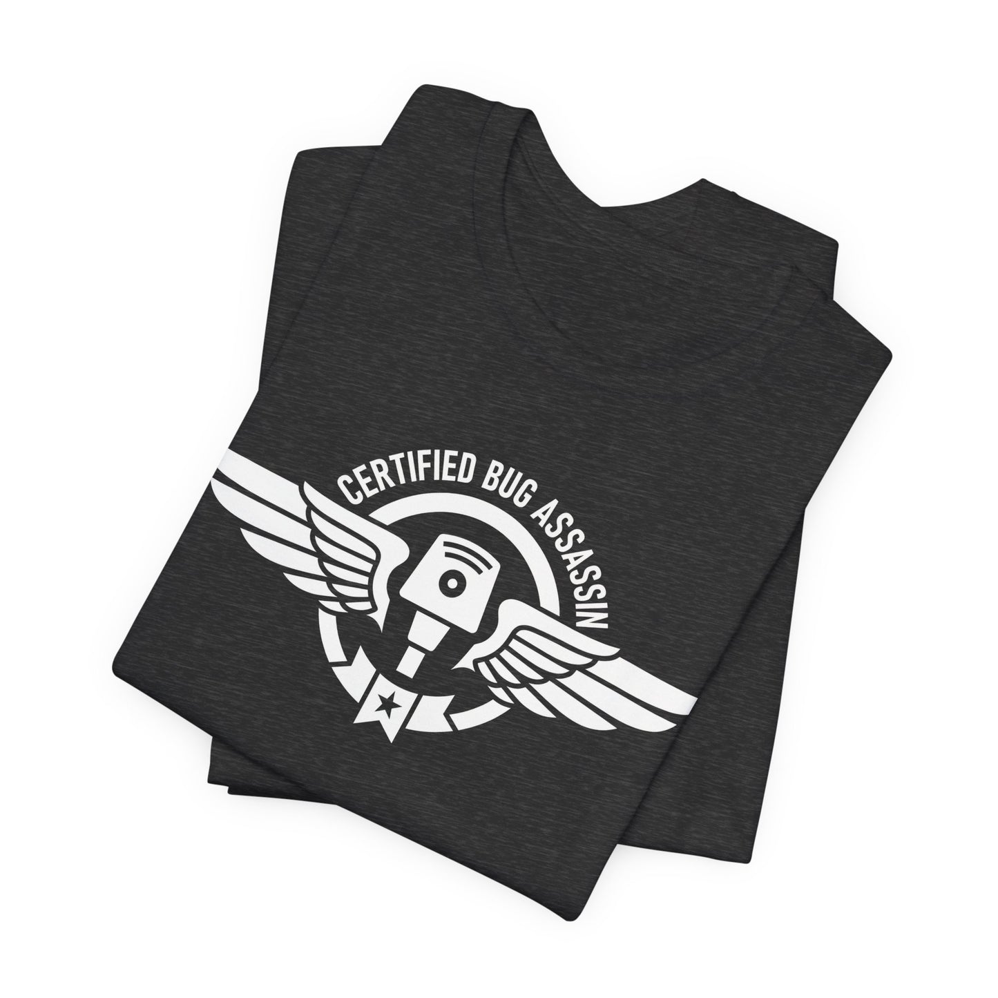 Certified Bug Assassin - Funny Pest Control Military Style Graphic Tee