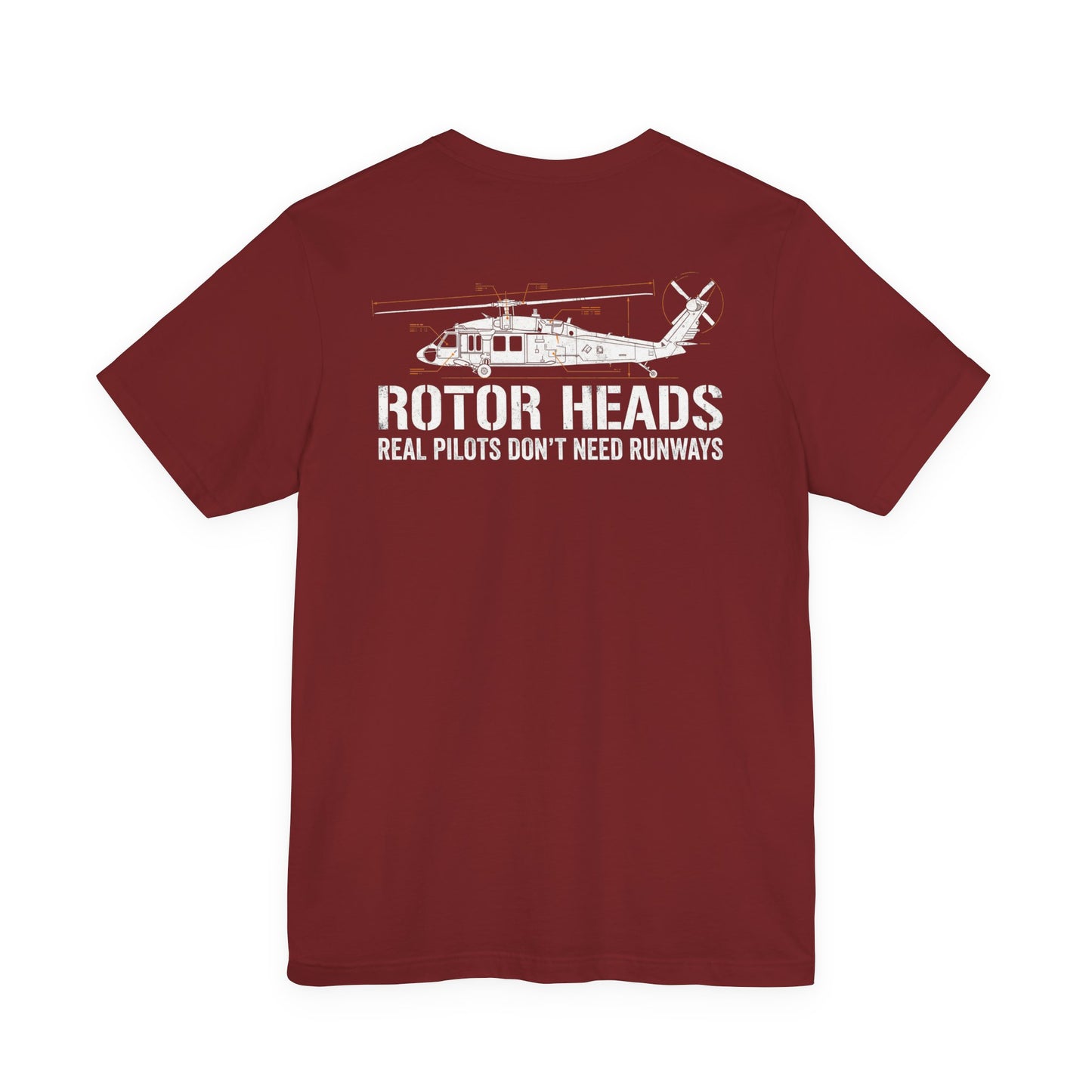 Rotor Heads - Helicopter Pilot Front & Back Graphic Tee