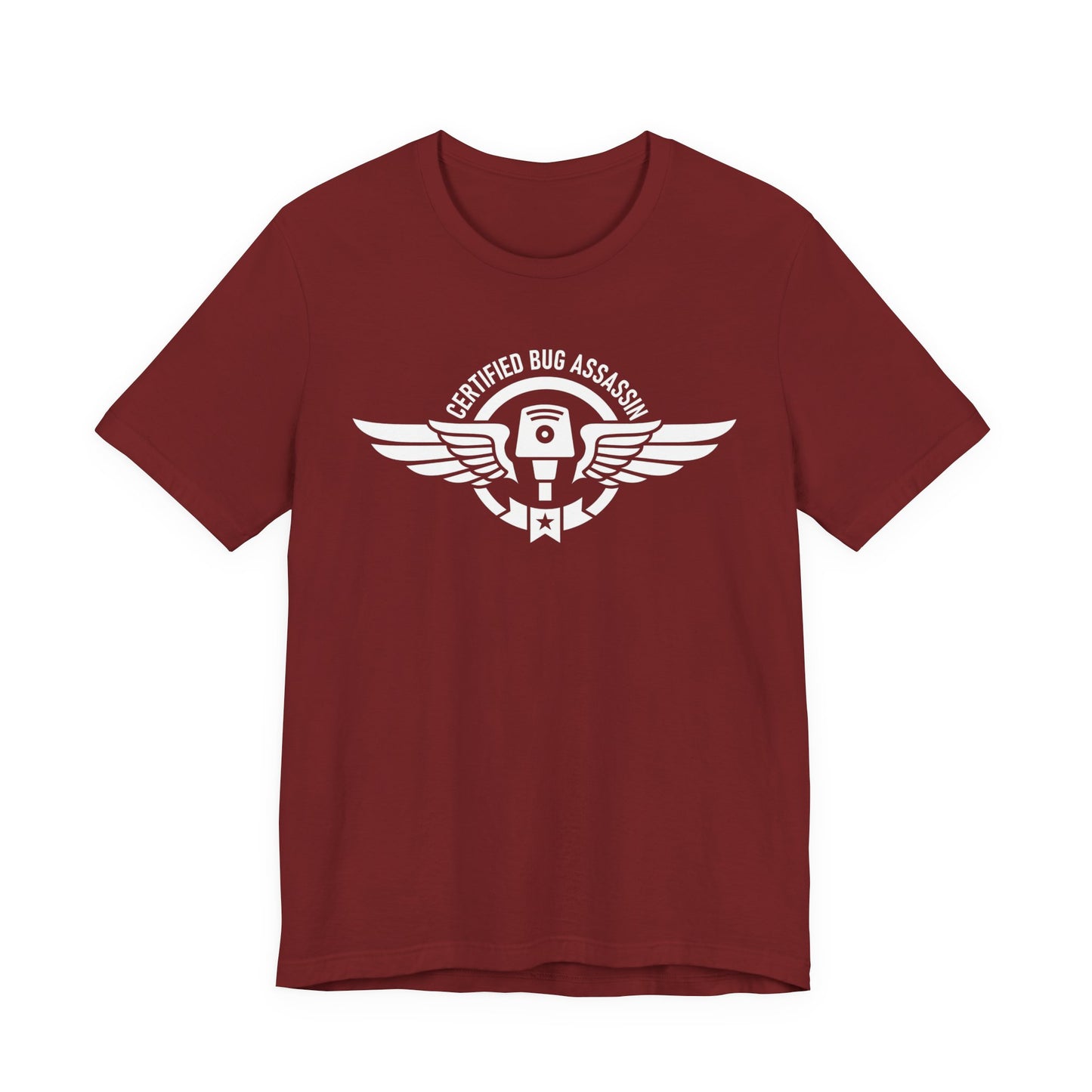 Certified Bug Assassin - Funny Pest Control Military Style Graphic Tee