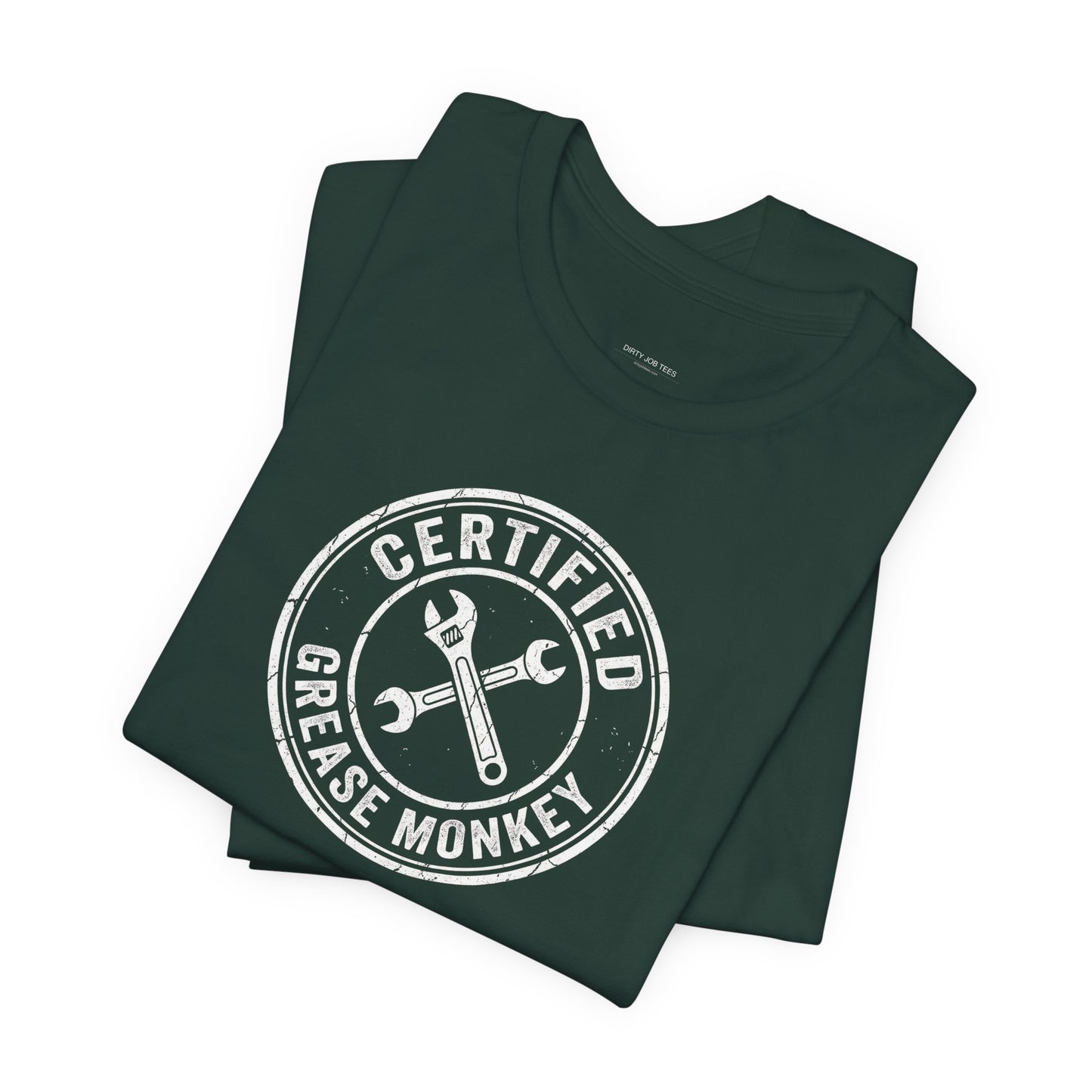 Certified Grease Monkey - Vintage Mechanic Garage Graphic Tee