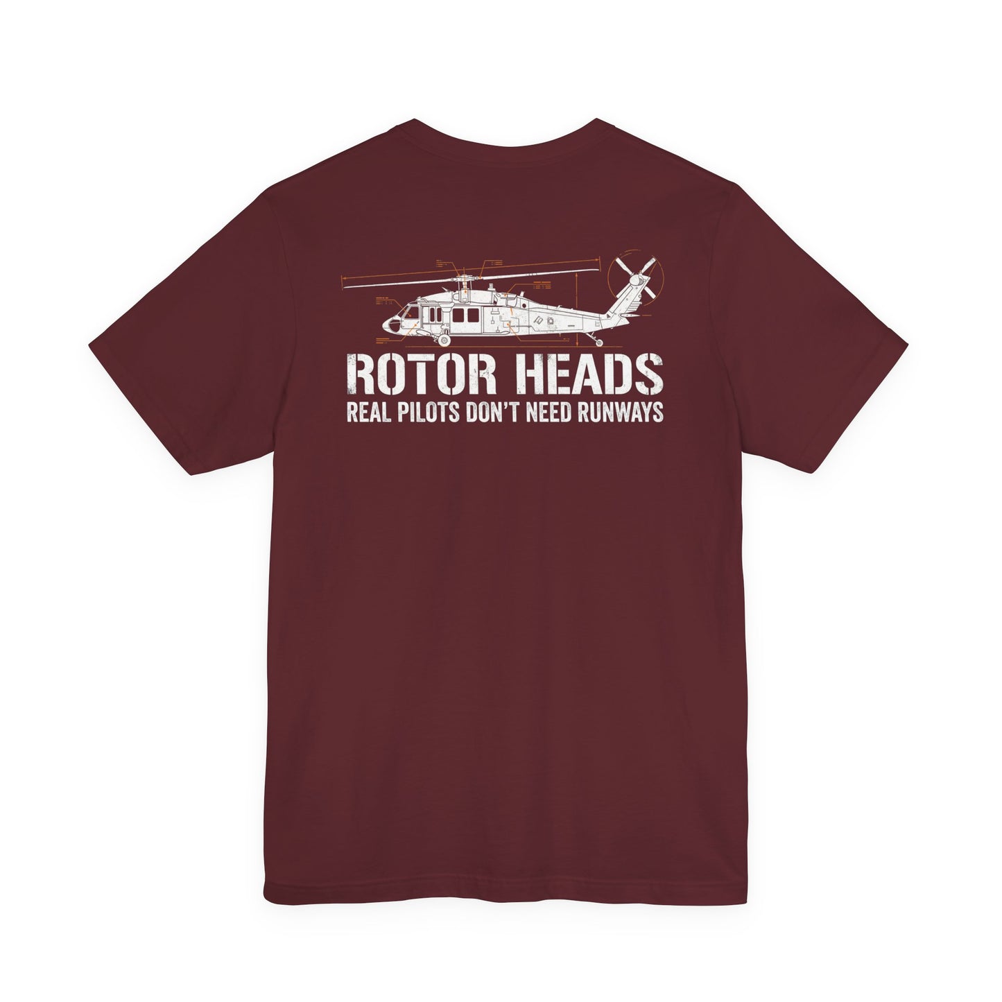 Rotor Heads - Helicopter Pilot Front & Back Graphic Tee