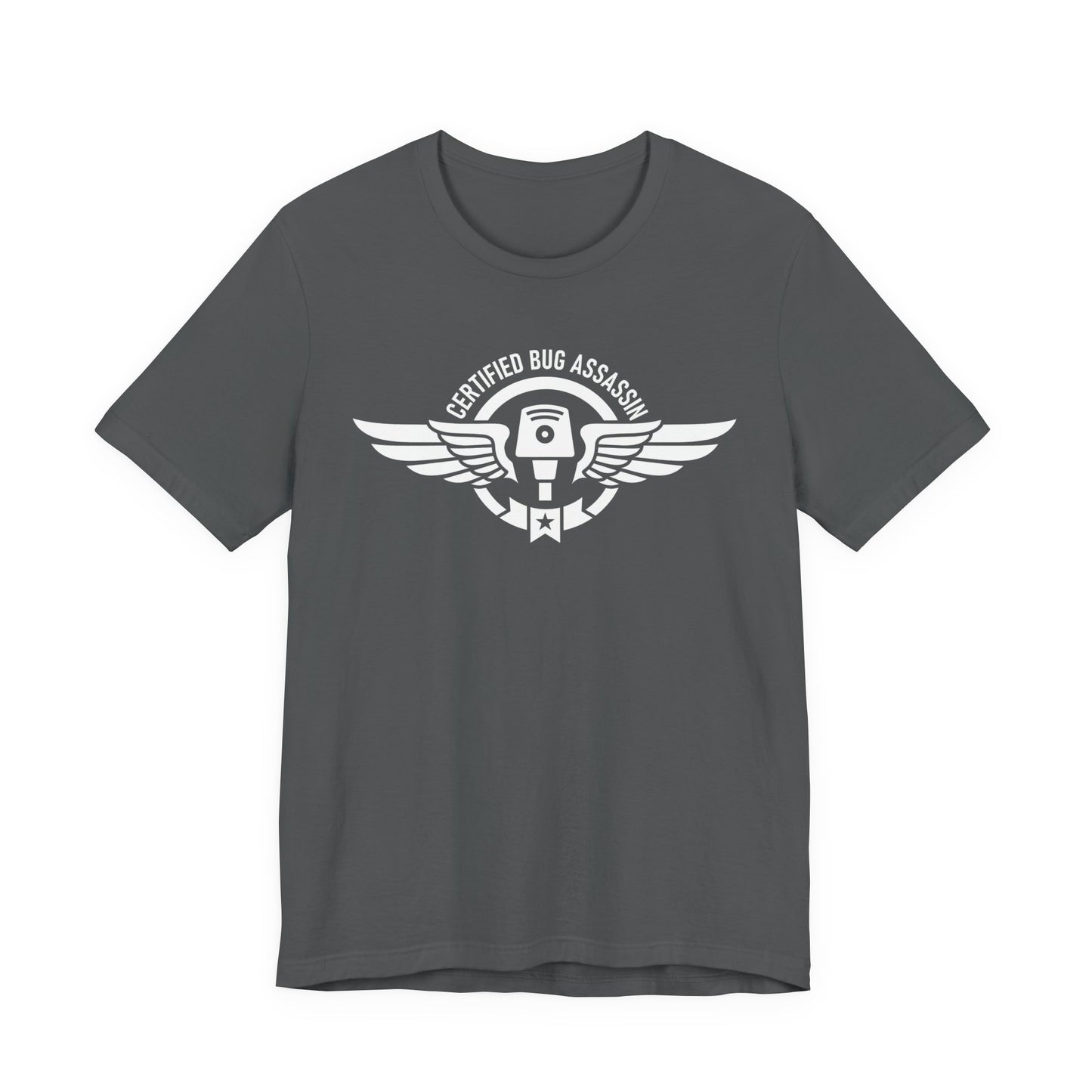 Certified Bug Assassin - Funny Pest Control Military Style Graphic Tee