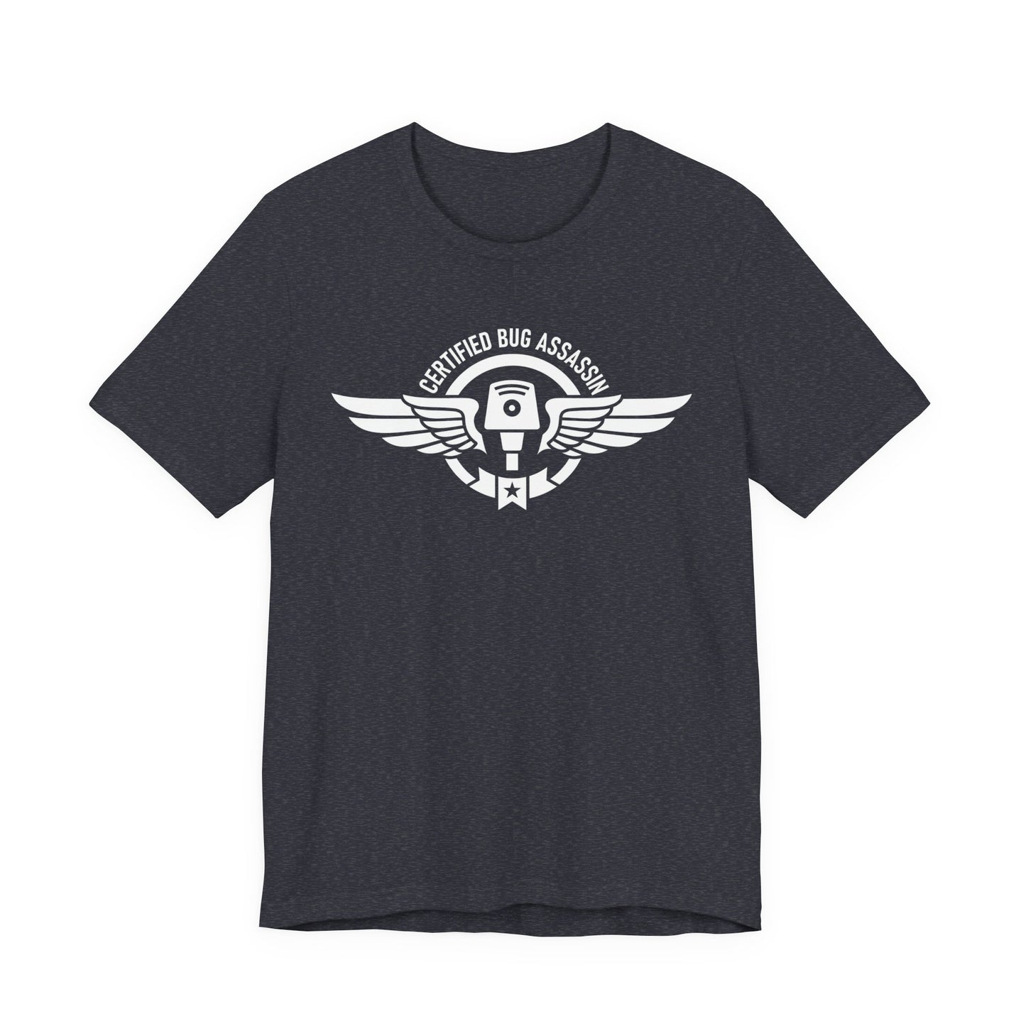 Certified Bug Assassin - Funny Pest Control Military Style Graphic Tee