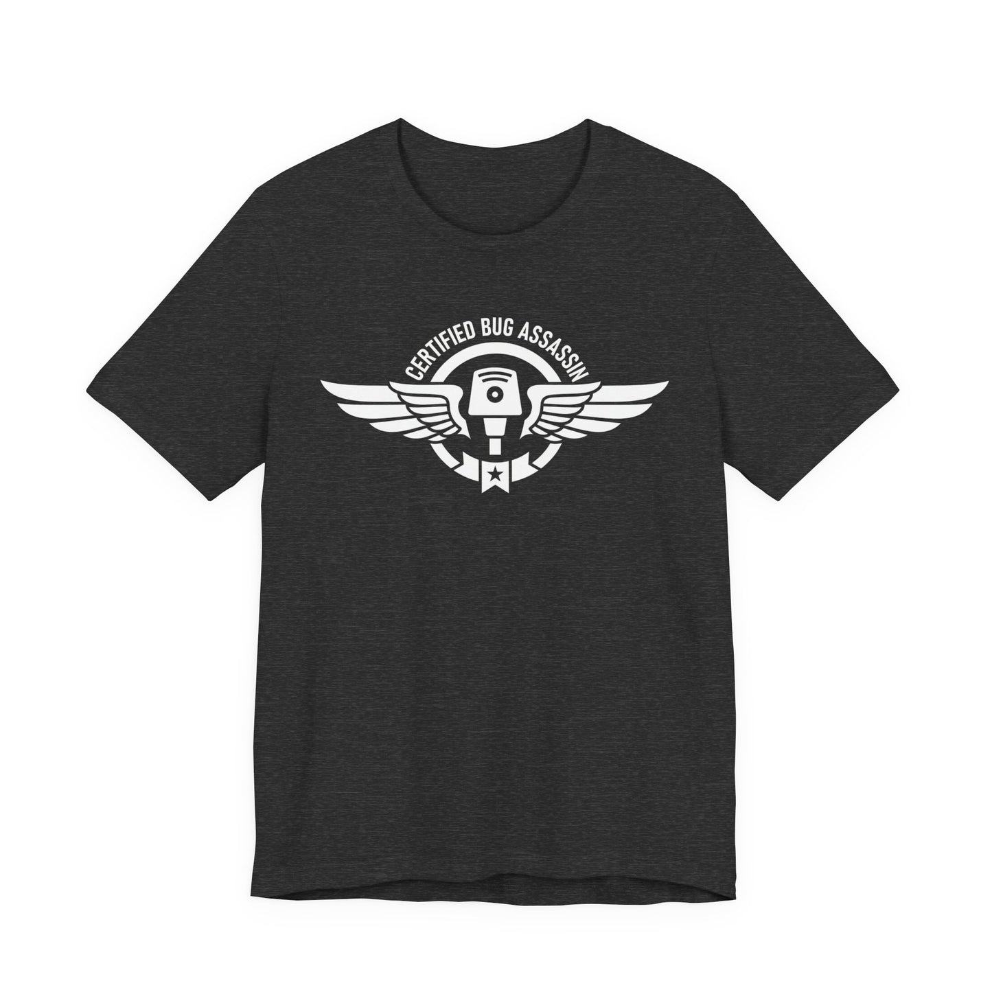 Certified Bug Assassin - Funny Pest Control Military Style Graphic Tee
