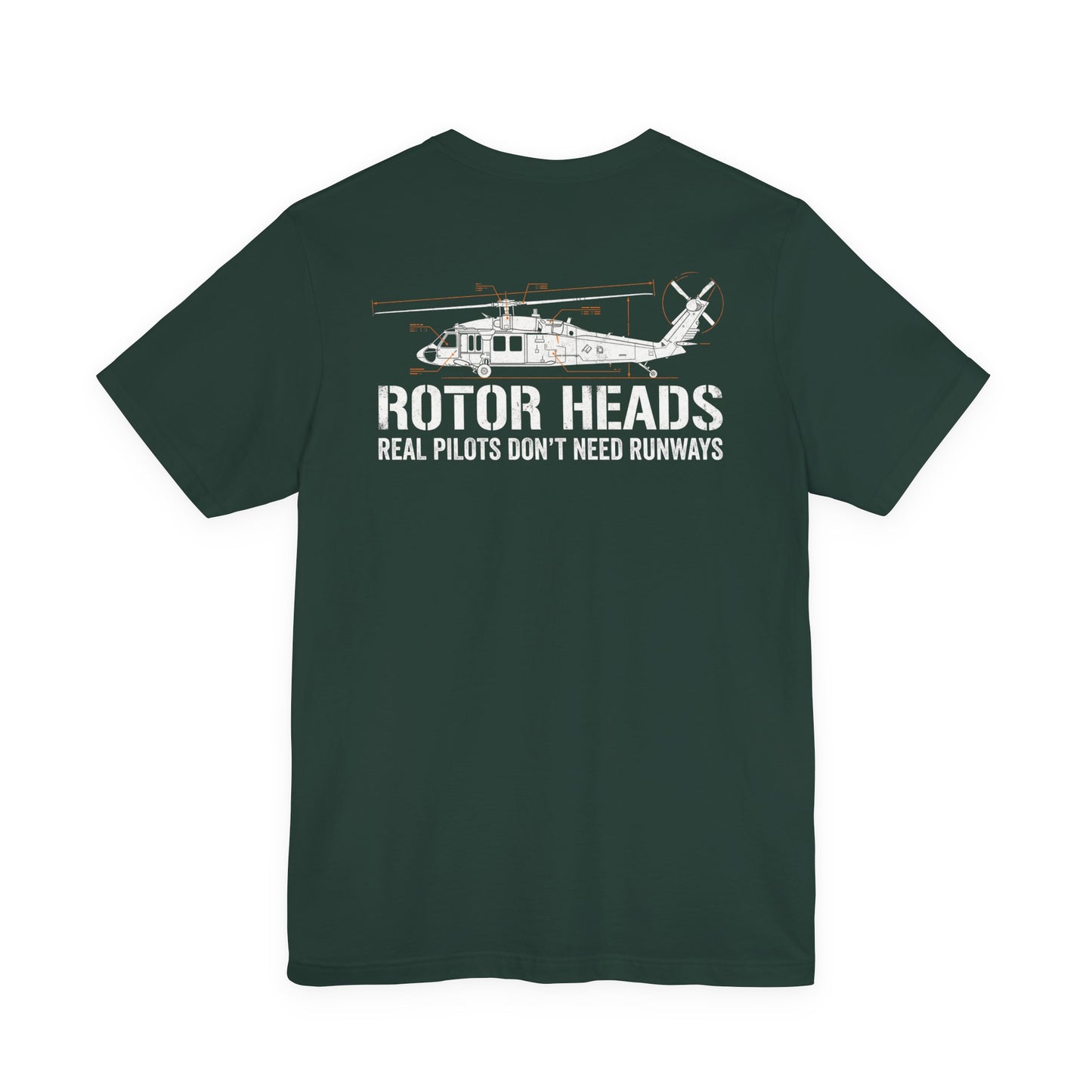 Rotor Heads - Helicopter Pilot Front & Back Graphic Tee